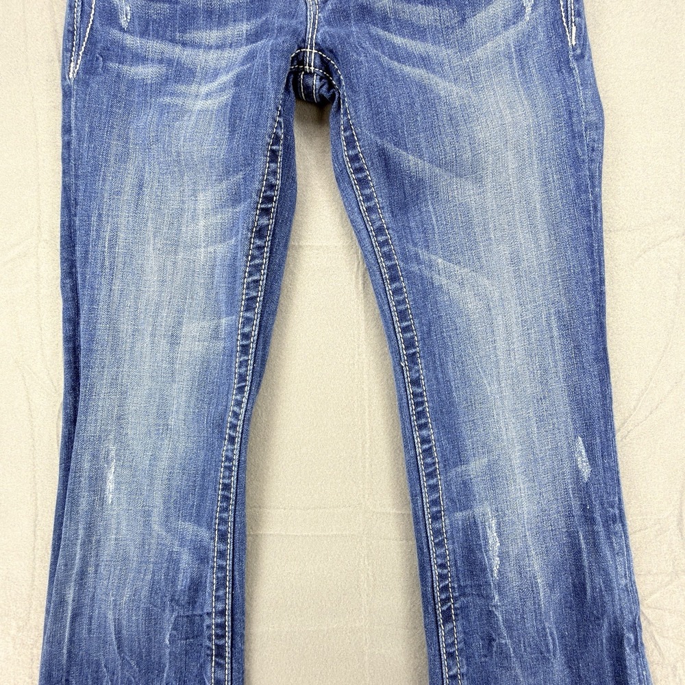 Miss Me Bootcut Jeans Womens Sz 28 29x31 Low Rise Cowgirl Western Rhinestone - Picture 3 of 16